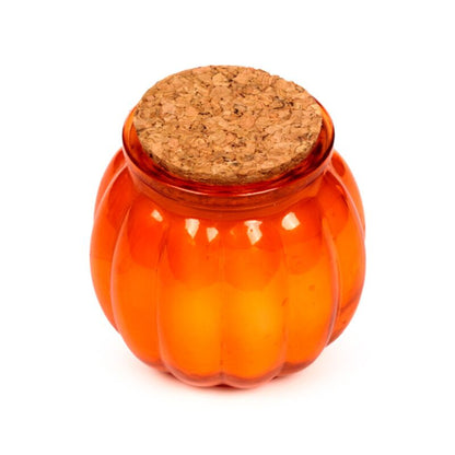 Autumn Harvest Pumpkin Spice Shaped Soy Wax Glass Candle Jar