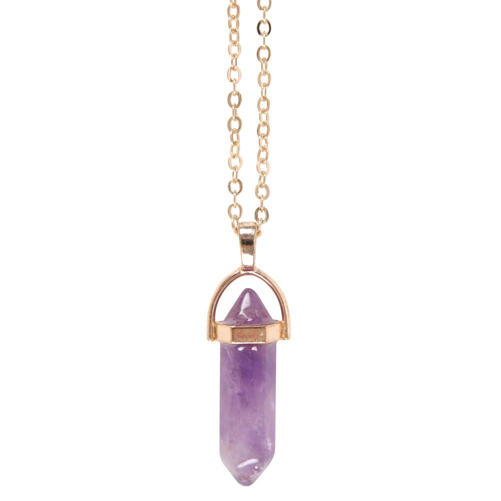 Amethyst Crystal Necklace With Greeting Card