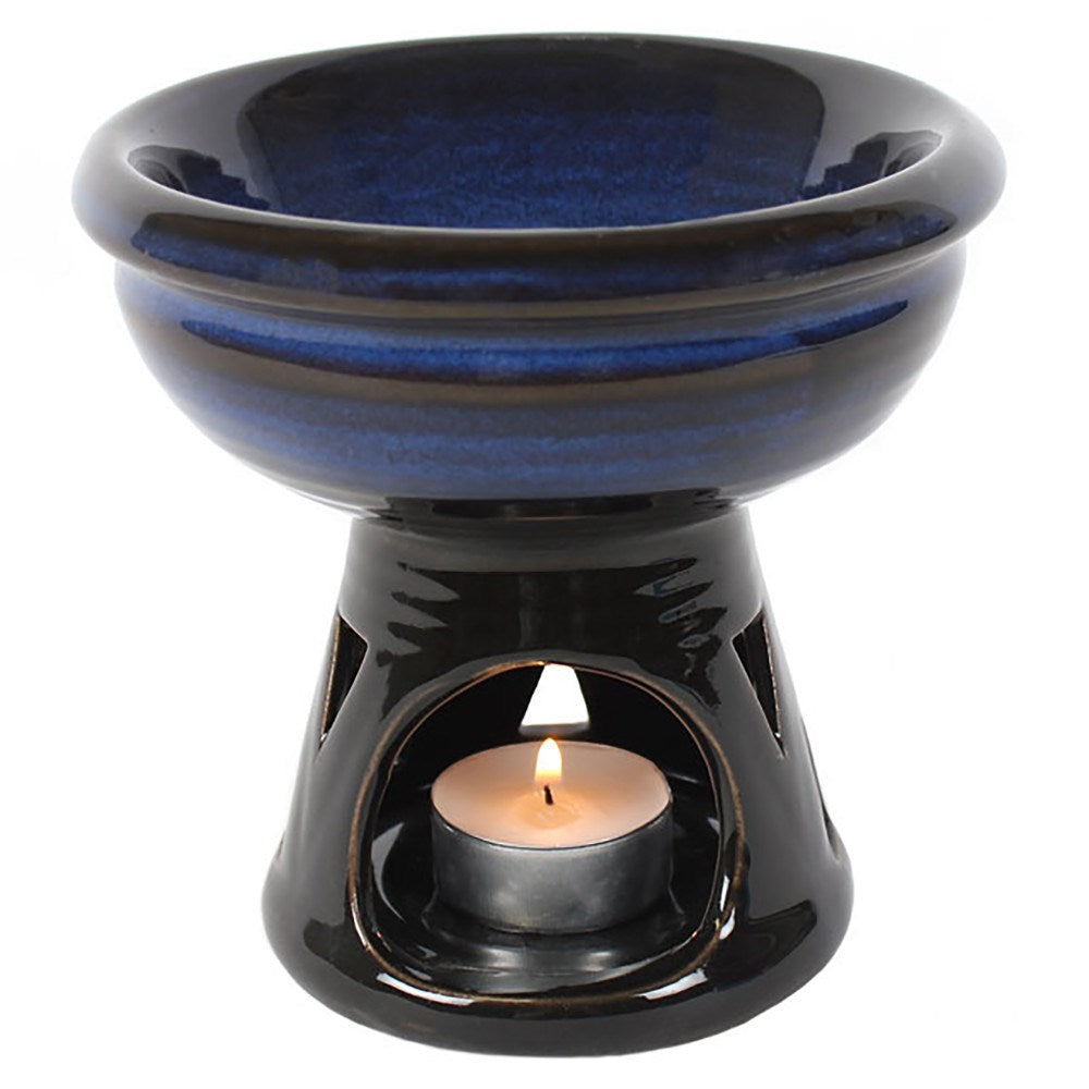 Deep Bowl Blue Oil Burner & Wax Warmer