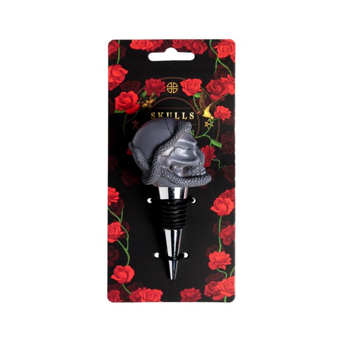 Skulls and Roses Skull and Snake Bottle Stopper