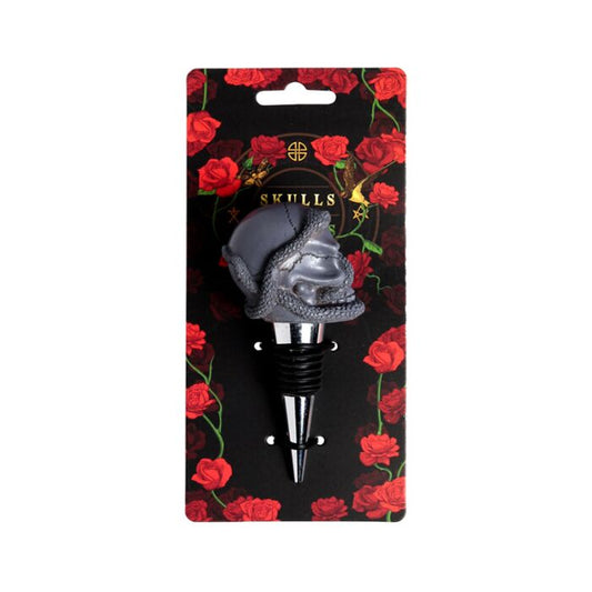 Skulls and Roses Skull and Snake Bottle Stopper