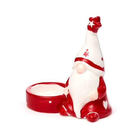 Ceramic Christmas Gonk Tea Light Candle Holder