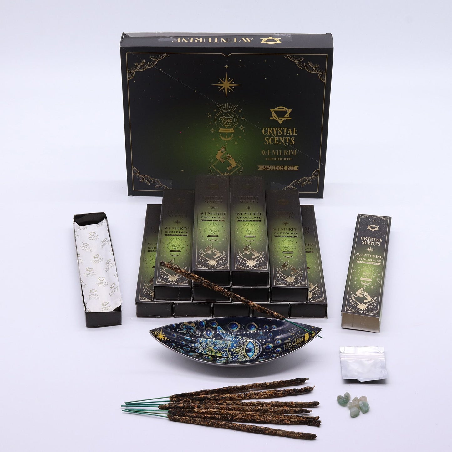 Aventurine Crystal Scents Smudge Incense - Chocolate