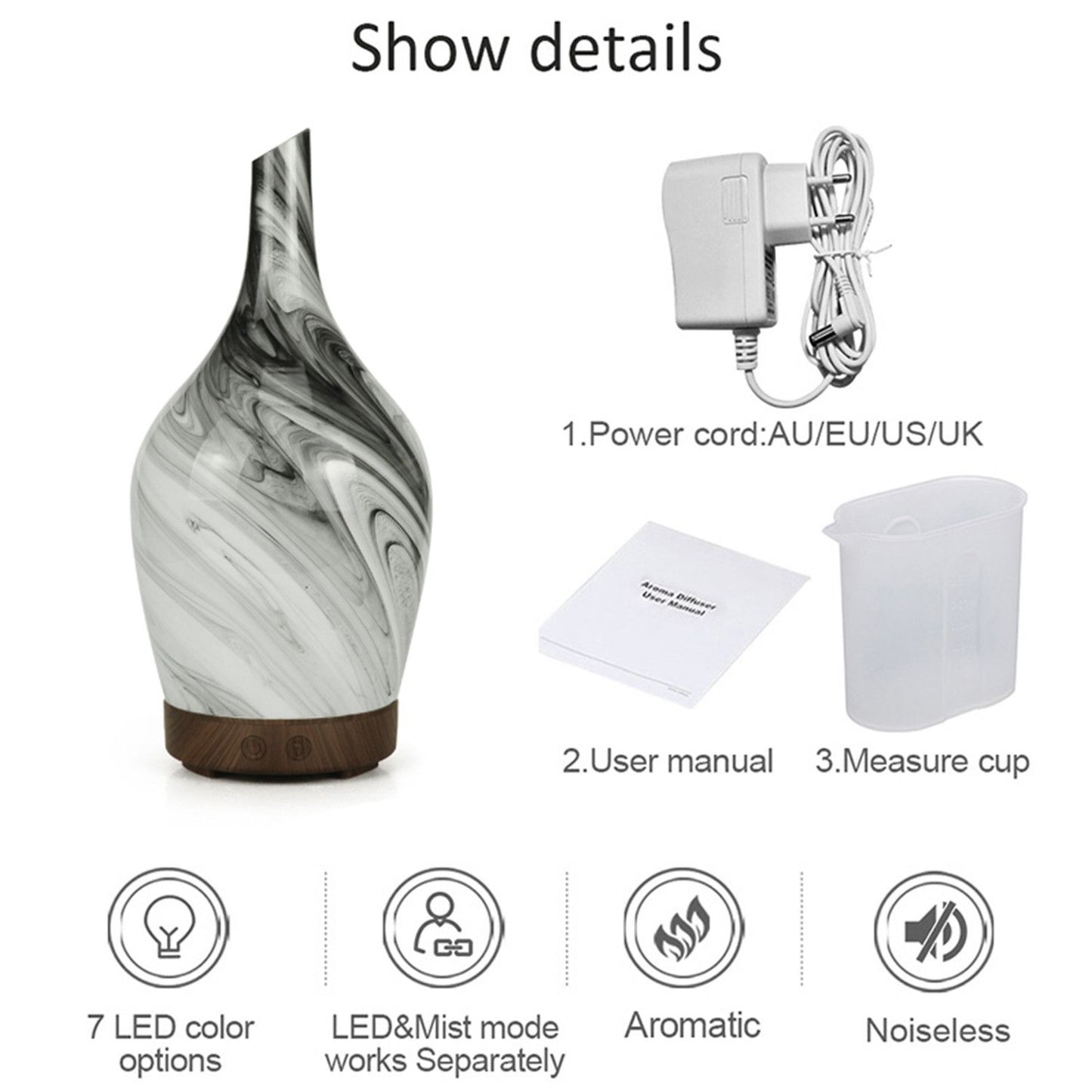 Aroma Atomiser - Glass Abstract Grey UK Plug