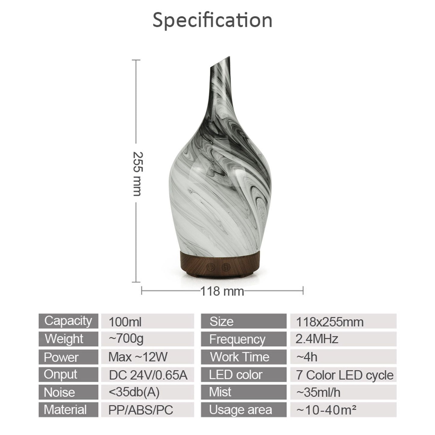 Aroma Atomiser - Glass Abstract Grey UK Plug