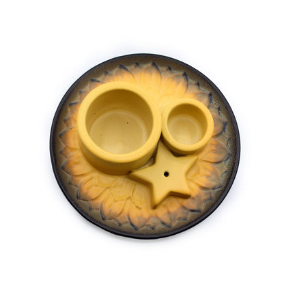 Palo Santo Stick & Smudge Holder - Mandala - Sand & Grey