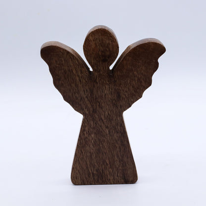 Medium Mango Wood Angel - Gold Decor