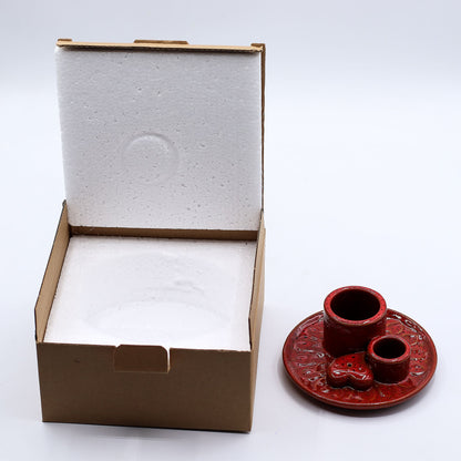 Palo Santo Stick & Smudge Holder - Mandala - Red with Heart Gloss