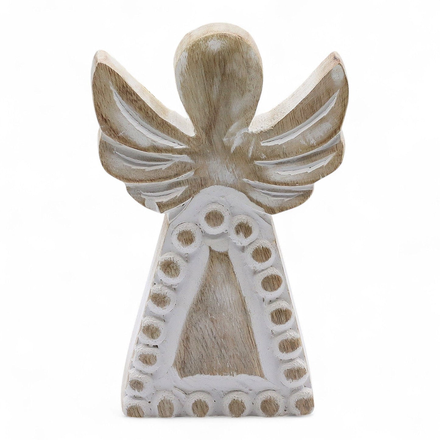 Mango Wood Angel - Whitewash